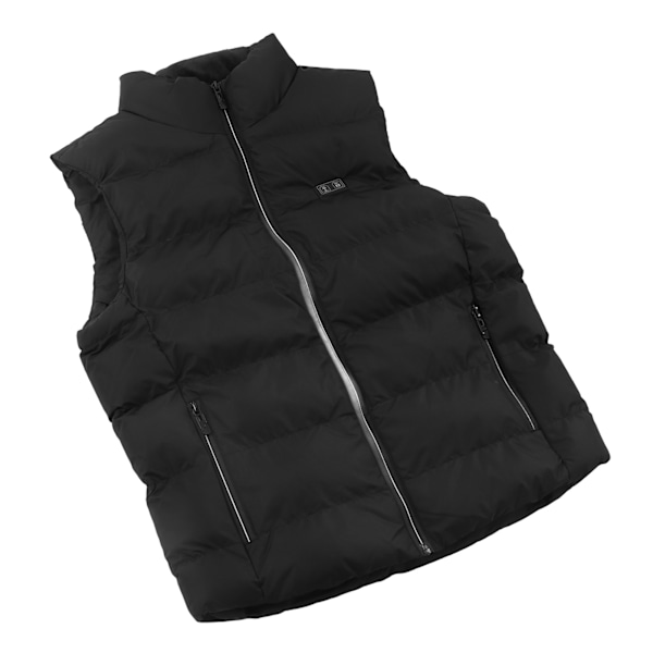 Oppvarmet Vest Svart USB Tykkere 15 Soner Elektrisk Varmejakke Vest for Fotturer Ski Utendørs Arbeid XL