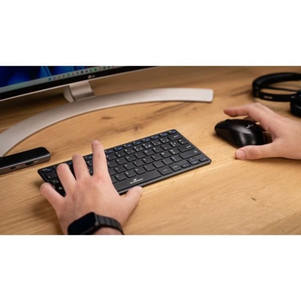 Trådlöst tangentbord och muspaket - Bluestork - No./FR - Ultra Compact - Black Pack