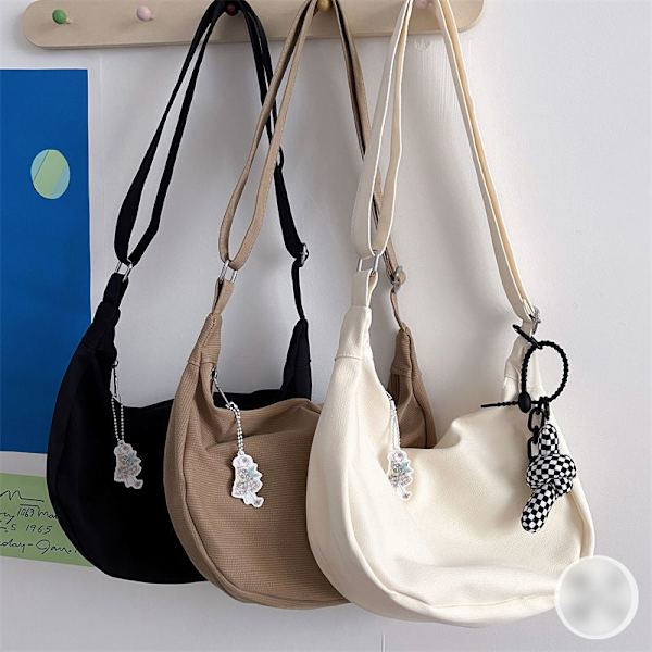 Män kvinnor Fanny Pack Midjeväska Litterär Crossbody Style Mori Style Fresh Enkel Dumpling Shoulder black Single bag