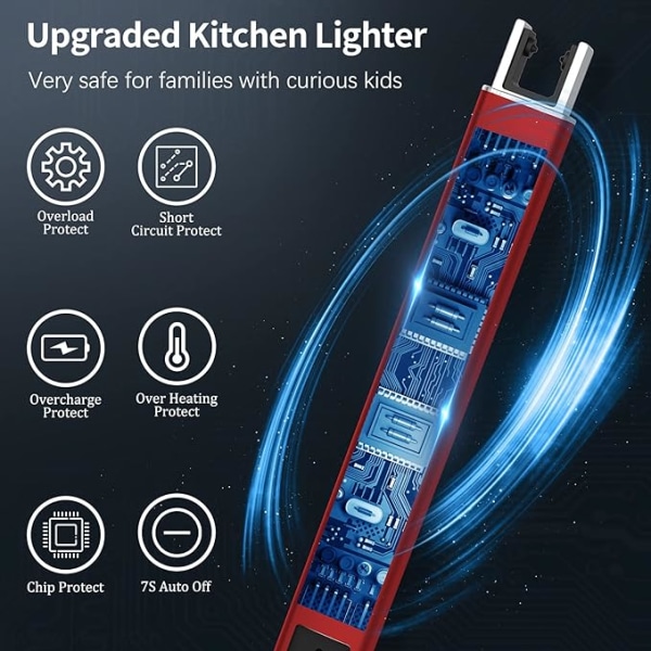 Elektriskt ljus, USB - C Uppladdningsbar bågtändare med LED