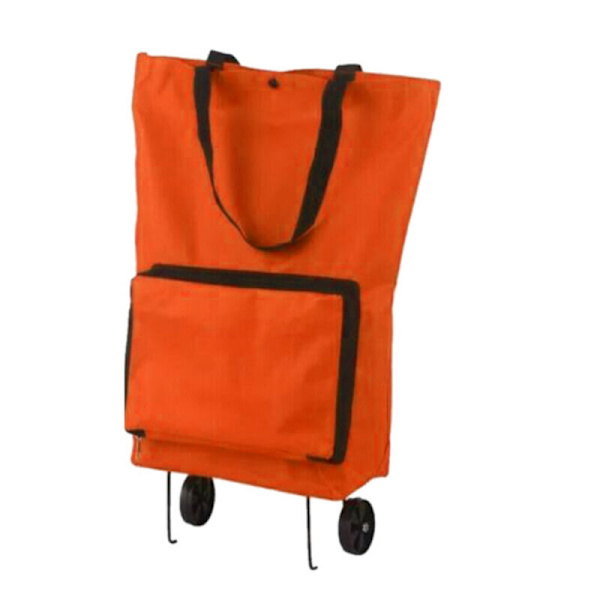 (Orange) Foldbar indkøbsvogn Husholdningspose