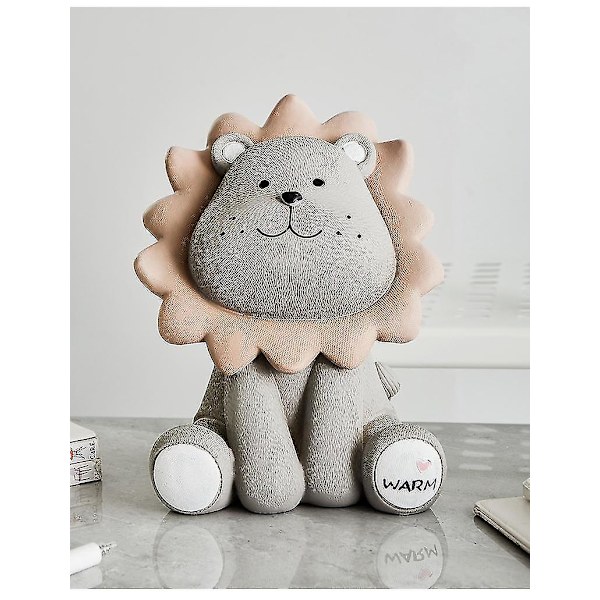 Tecknad Piggy Bank Lejon modell Djur Staty Sparbössa Dekor