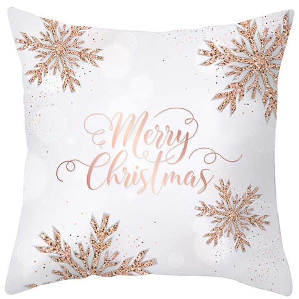 18' julrosa cover Snowflake Case Soffa Heminredning #2