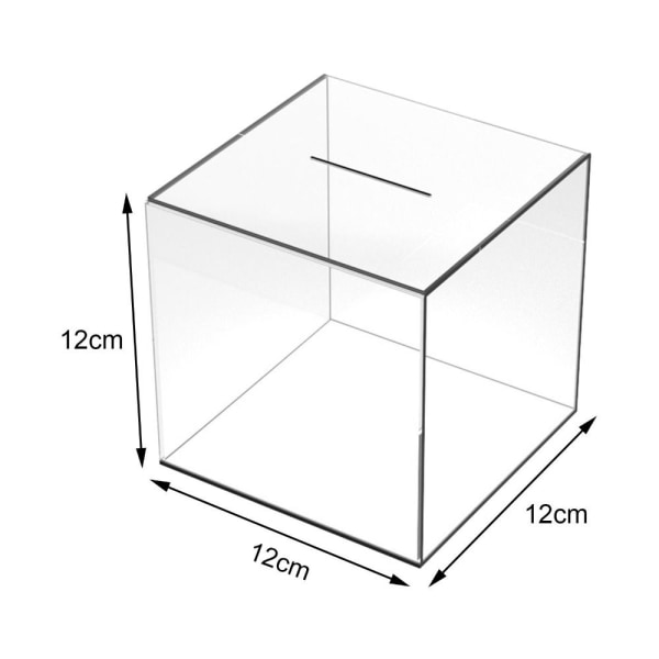 Spargris Transparent akryl 12X12X12CM 12X12X12CM