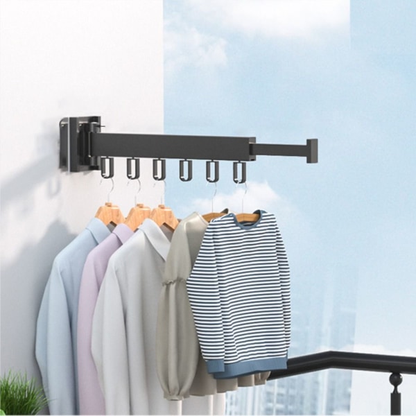 Foldbar Tøjstativ Foldbar Tøjstang SORT 1 STANG Black 1 Rod
