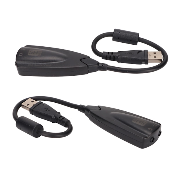 Ljudkort Virtuell 7.1 Plus Plug and Play USB Stereo Ljudkort Hörlursadapter för Stationär Dator Laptop