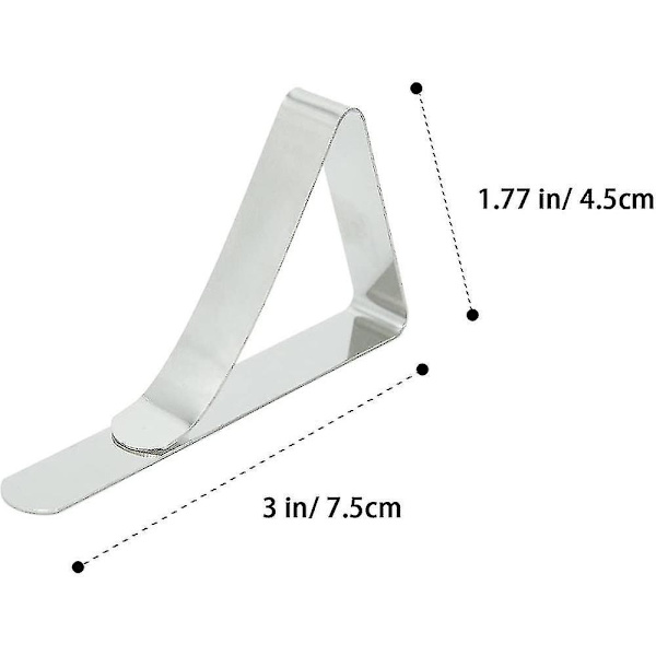 12 stofclips i rustfrit stål - justerbare metalclips