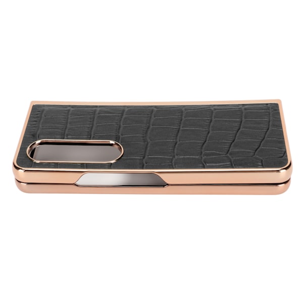 Puhelinkotelo Suojakuori Samsung Galaxy Z Fold 4 Nano Pinnoitus Krokotiilikuvio Aitoa Nahkaa Naarmuuntumaton Musta
