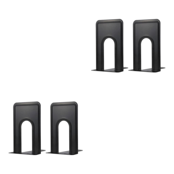 1/2 2x halkfri metall bokstödsfäste Enkel åtkomst till böcker med Black (medium) 2Set