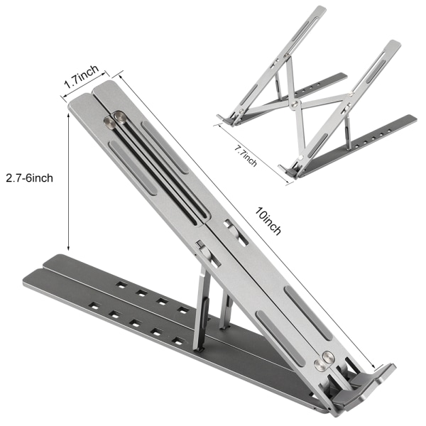 Justerbart Laptopstativ Heat Tablet Skrivebordsholder for Macbook grey