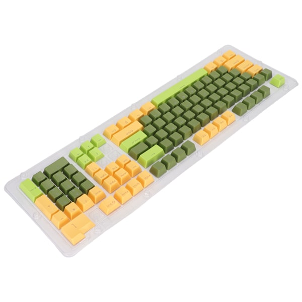 Näppäimistön näppäinhatut 107 näppäimen kolmivärinen läpikuultava merkki Arc Layout mekaanisen näppäimistön näppäinhatut Matcha tummanvihreä