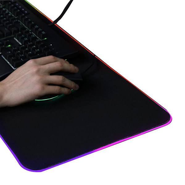 Rgb spelmusmatta stor 8003004 mm förlängd led musmatta, mjuk datortangentbord mössmatta