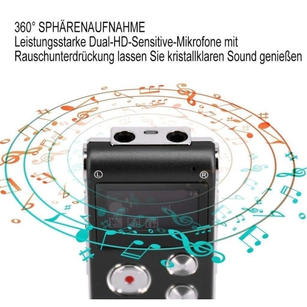 Opptaker Digital Diktafon Audio Recorder Talegjenkjenning