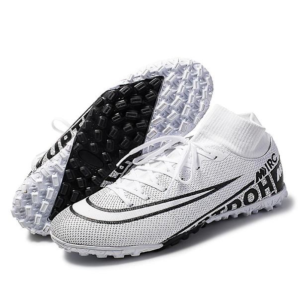 Fotbollsskor för män Halkfria fotbollsskor Klossar Gräs Fotbollssneakers Yj8508A White 45