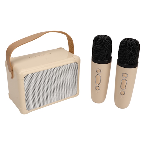Bluetooth Högtalare HIFI Ljudkvalitet Snabbare Överföring Anti-Interferens LED-Belysning Bluetooth Högtalare för Hemmabruk Beige Dubbla Mikrofoner