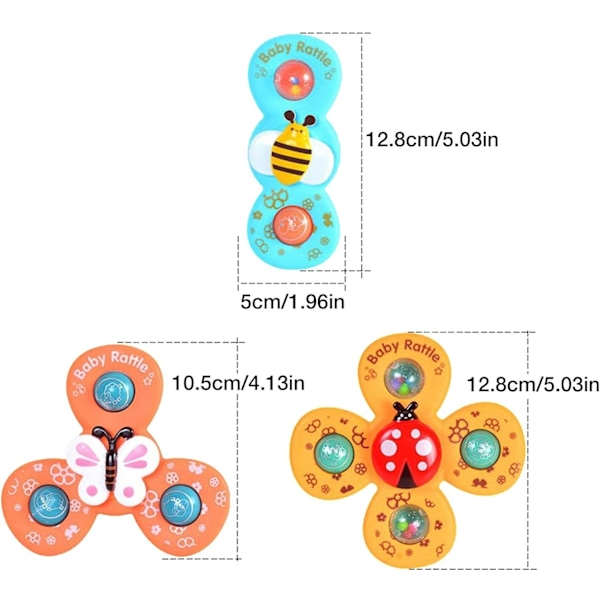 3 kpl Vauvan Imu-Pyörivä Leikki-Huippupyörä Fidget Spinner Badlelu