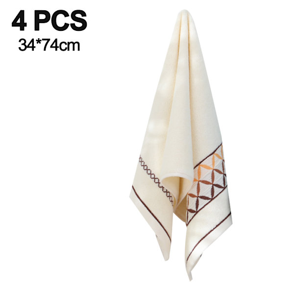 4-pack handdukar, ansiktshanddukar i 100 % bomull, mjuka och mycket Beige