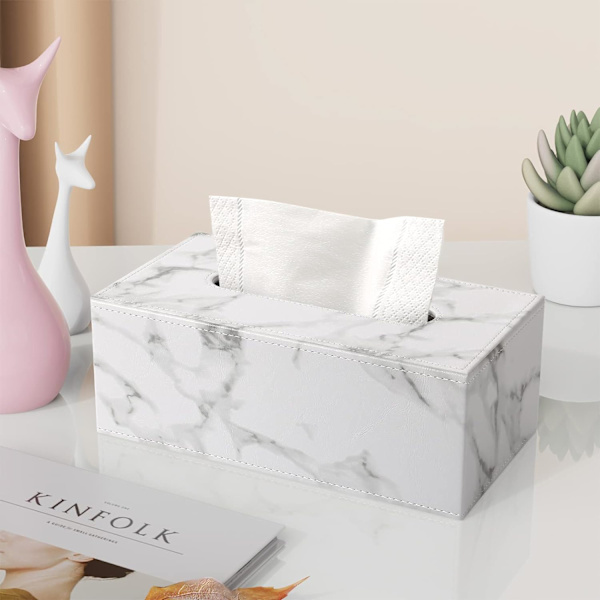 Vevsboksholder i PU-skinn, rektangulær vevsdispenser Tissue Hol