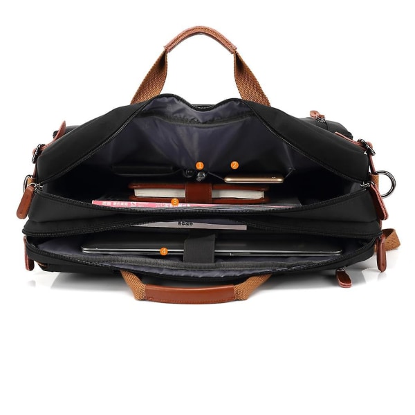 17,3 tommer konvertibel rygsæk Laptoptaske Briefcase Sort