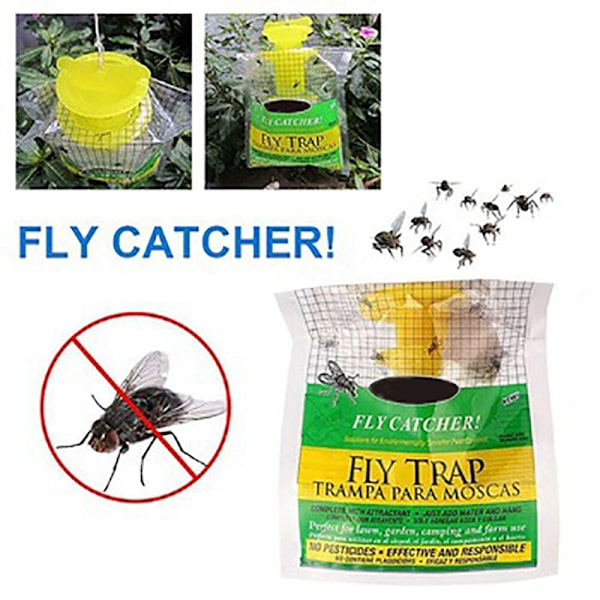 4 ST Hängande flugfälla Insektsbugg lockar flugfångarväska 4 PCS