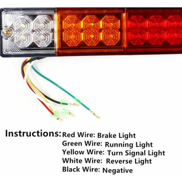 2 stk 12V LED Trailer Lys, Universal LED Baglygte 20 LED Baglygte Bremse Blinklys Baglygte til trailer Traktor Caravan