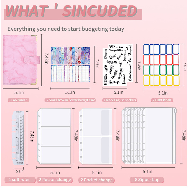 A6 Lommebog PU Notebook Hangman Ledger Rosa
