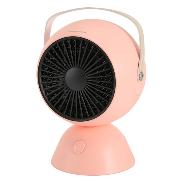 Mini Vifteovn 1300W Stille Konstant Temperatur Rask Oppvarming Bærbar Skrivebordsvarmer for Soverom Kontor 100V‑240V Rosa EU-plugg