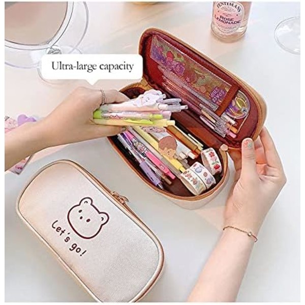 (bjørn B) Kawaii Style Pennal med stor kapasitet for studenter, Te