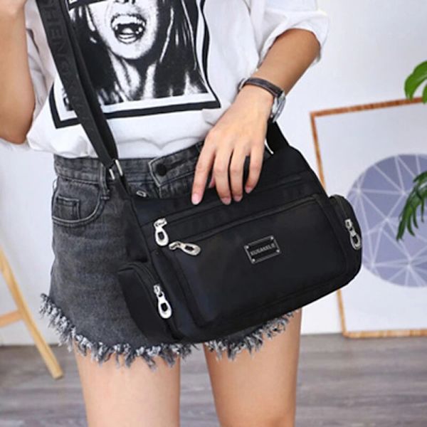HHL Fashion Dam vattentät Crossbody axelväska Dam Tote Messenger Bags Stor kapacitet Väska Multifunktionell unisex handväska