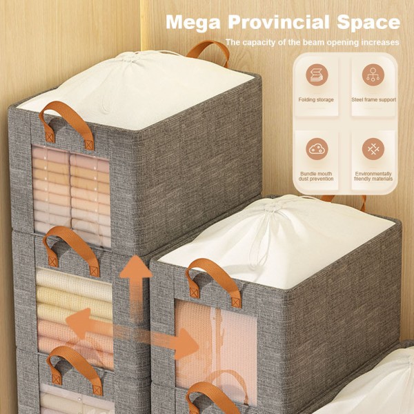 Klesoppbevaringsboks Fuktsikkert Stor Kapasitet Kurv For Stue Beige Extra Large