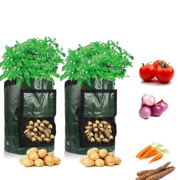 2 pack odlingslåda odlingssäck odlingspåsar svart svart 10 gallon 35*50 cm