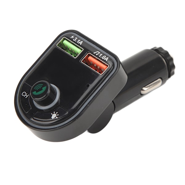 P6 Bluetooth 5.3 Transmitter Trådløs Radio Bluetooth Biladapter MP3 Musikafspiller med Farvede Ambient Lys