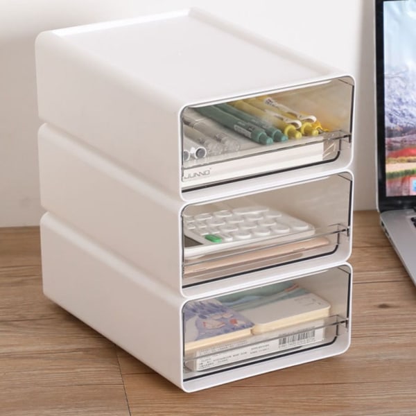 Storage Box Desktop Organizer WHITE M