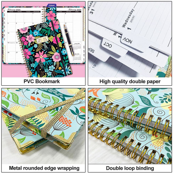 1 st Notebook Notepad A5 Coil Planerar denna Work Motion Punch Schemabok style3