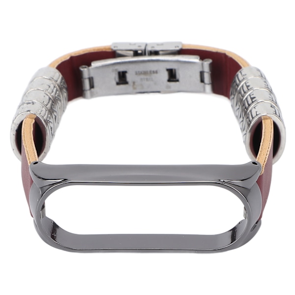 Retro Nahkainen Ranneke Xiaomi Mi Band 5/6 NFC:lle, Muodikas Retro Nahkainen Kellonranneke Ruskea Musta
