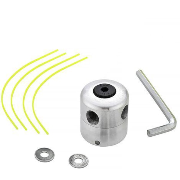 Universelt Trimmerhode i Aluminium med Dobbel Tråd, Spolehode med Nylontråd for Trimmer, 1 Trådhode + 4 Tråder
