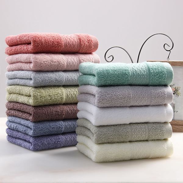 Håndkle i ren bomull | Grønn & Hvit | Sett med 4 Ultra Soft Combination 3