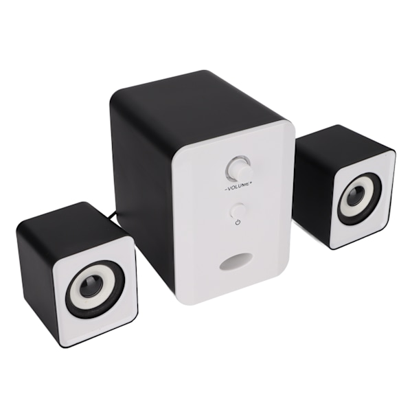 USB-driven Skrivbordshögtalare Datorhögtalare med Subwoofer för PC Laptop Tablet Skrivbord Bländande Version Svart Vit