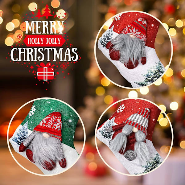 3 stk julestrømper til fyldning, store juletrømper