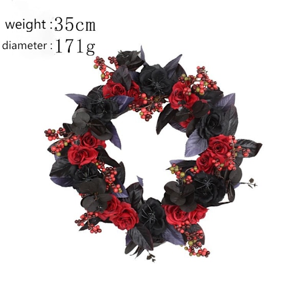 Halloween Moon Cat Garland Door Hängsmycke Festival Döda Grenar Växter Nymåne Halloween Dekoration Red Black Flower Spider