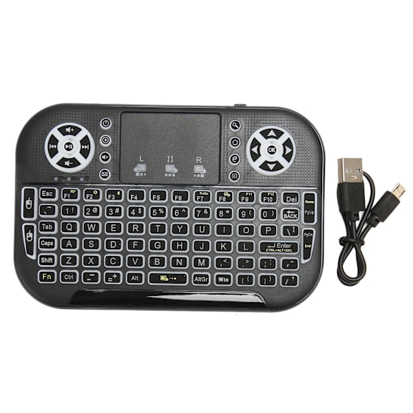 Mini Trådlöst Bluetooth Tangentbord med Pekplatta Stöd 2.4GHz RF Multi Touch Uppladdningsbart Handhållet Tangentbordskontroll för PC