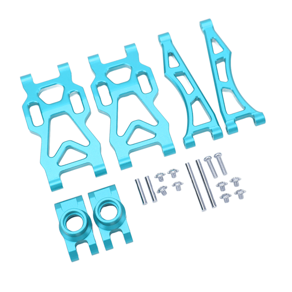 RC Swing Arm Kit Aluminiumlegering Bakre Nedre Övre Fjädringsarm med Bakaxelkopp Uppgraderingsdelar för SCY 16101PRO 16102 1/16 RC Biltillbehör Blå