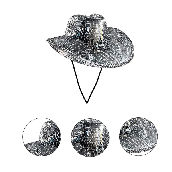 HHL Disco Ball Cowboy Hattu, Peilipallo Cowboy Hat, Bachelorette Bachelorette Pipo