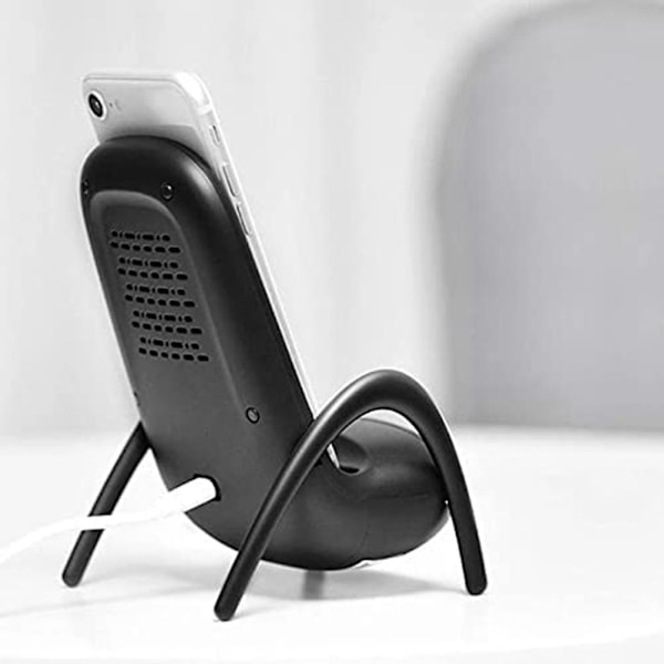 Portabel Mini Stol Trådlös Laddare Multifunktionell Telefonhållare med Musikhögtalare Funktion Stolform Trådlös Laddningsställ