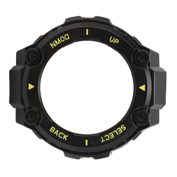 Muovinen suojakotelo Amazfit TRex -kellolle, reunapehmuste, suojakuori (musta kuori, keltainen teksti)