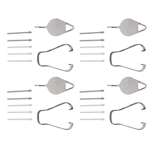 20 stk. Tab S6 Stylus Pennetupper Enkel Installering 4 Pinsetter 4 Utløserpinner Slitesterk ABS SM P610 Erstatningstupper for Tab S6