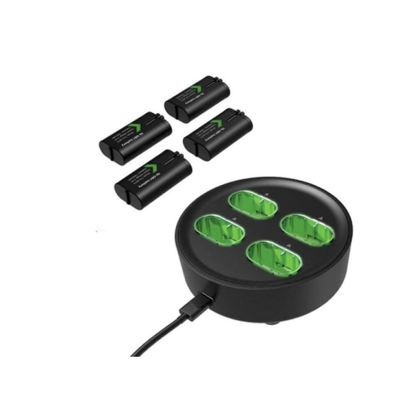 4 i 1 Batterilade-station Inkl. 4x Batterier til Xbox One & X