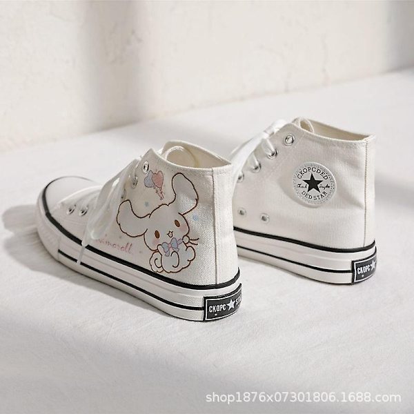 Kawaii Cinnamoroll Sanrioed Sko Cartoon Søde Canvas Sko High Top Canvas Sko Piger Fødselsdagsgave - Perfekt 38 38 B