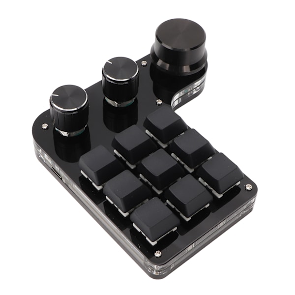 Mini Keypad 9 Tangenter 3 Rattar RGB Bakgrundsbelyst Blå Switch Plug and Play Programmerbar Keypad för Spel Kontor Media