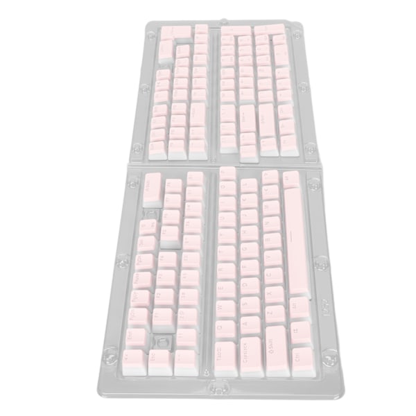 Tangentbordstangenter 129 Tangenter Pudding Transparent OEM Höjd PBT Tvåfärgsformsprutning DIY Tangentbordstangenter Rosa